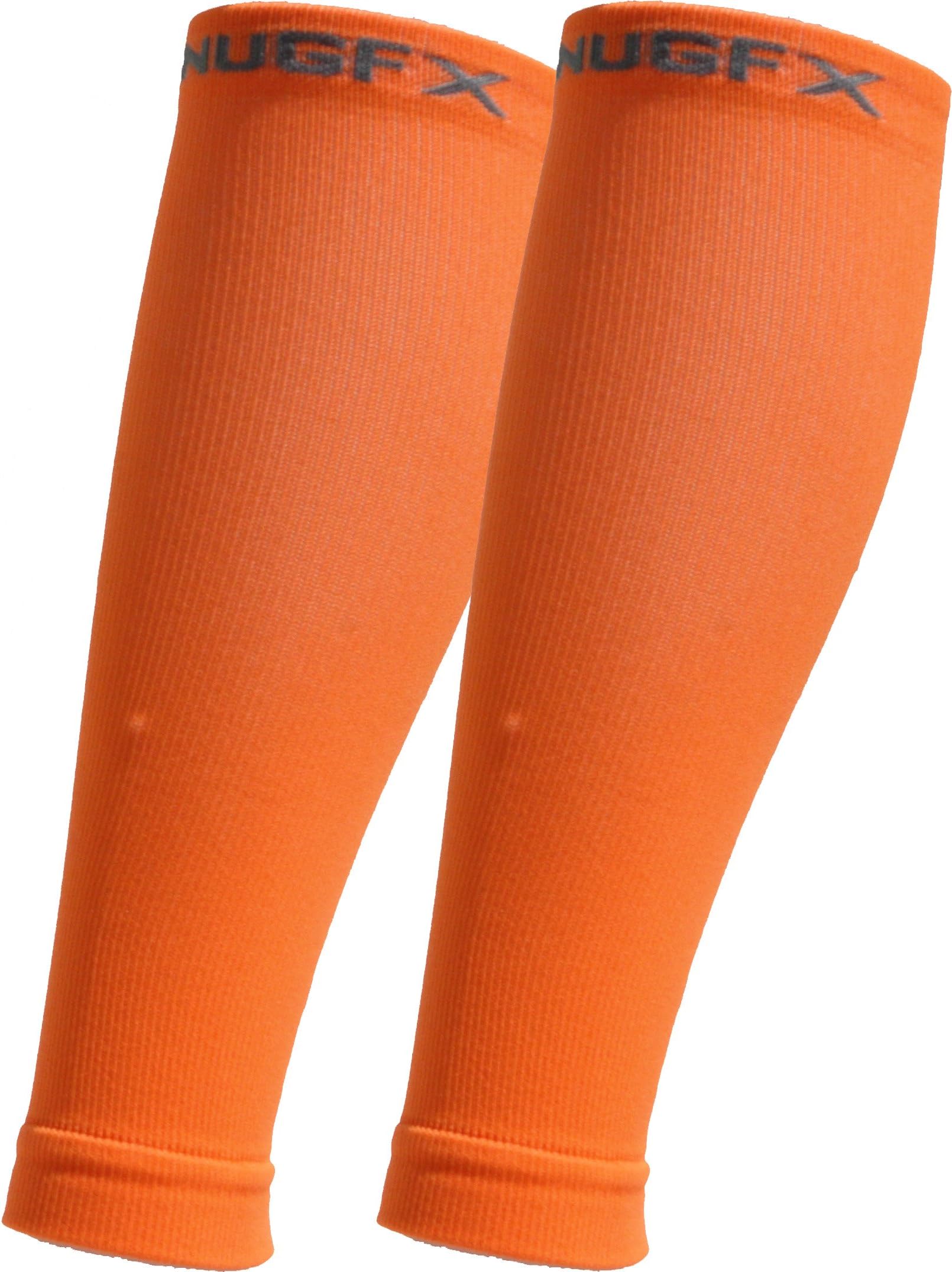 SnugFx Unisex Calf Compression Sleeves 20-25mmHg - Best for Varicose Veins, Increased Circulation, reduce swelling. Great for Nurses, Runners, and Travel - 1 Pair Men or Women 1 Size