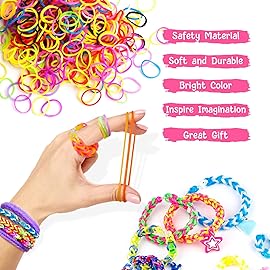 UUEMB 6000+ Rubber Band Bracelet Kit, Colorful Loom Bracelet Making Kit with Storage Box, DIY Art Craft Kit with Charms Beads for Beginners Kids Girls Boys Birthday Party Christmas Gift