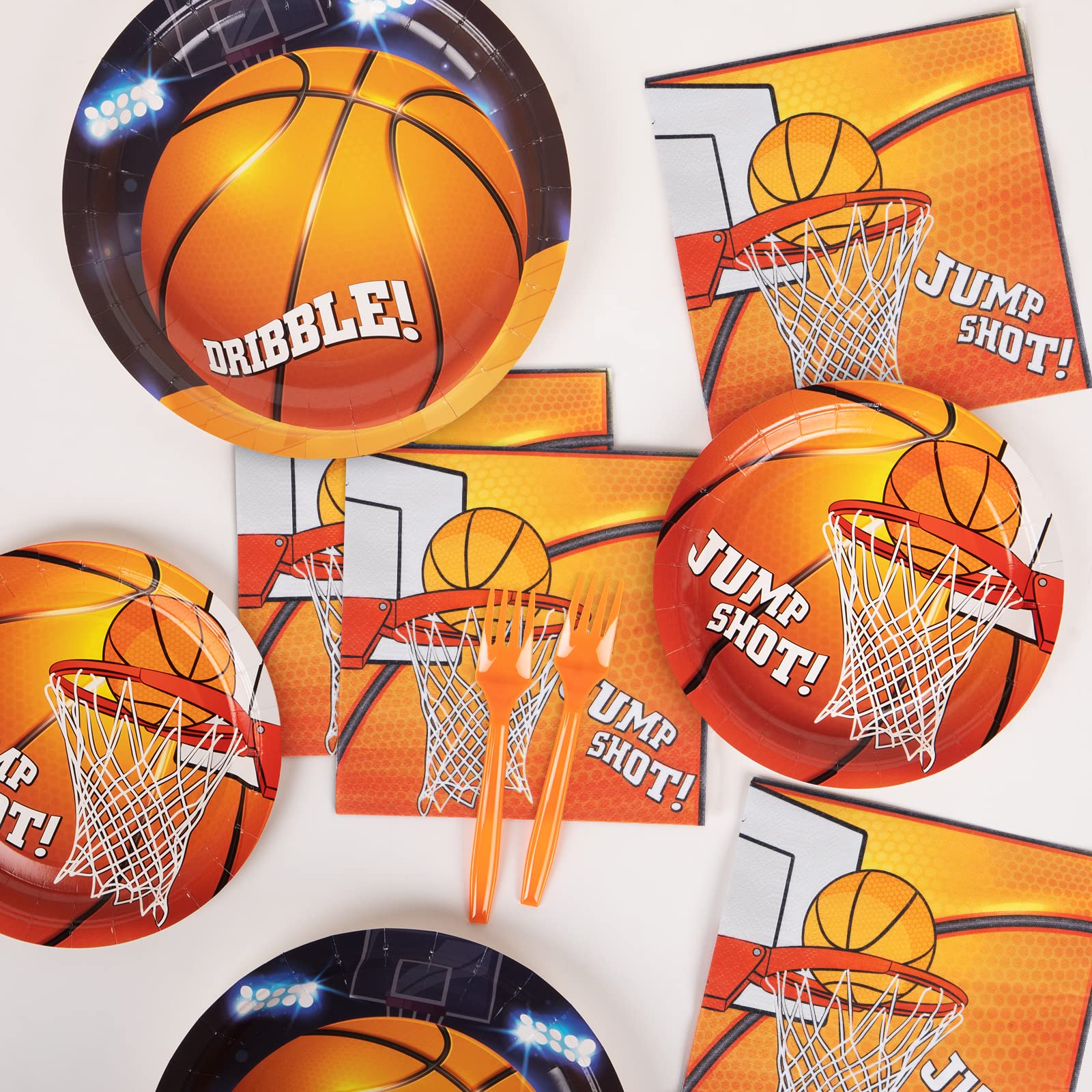 Lot De 40 Serviettes De Table Basket-Ball - Décoration Anniversaire Enfant 33x33cm