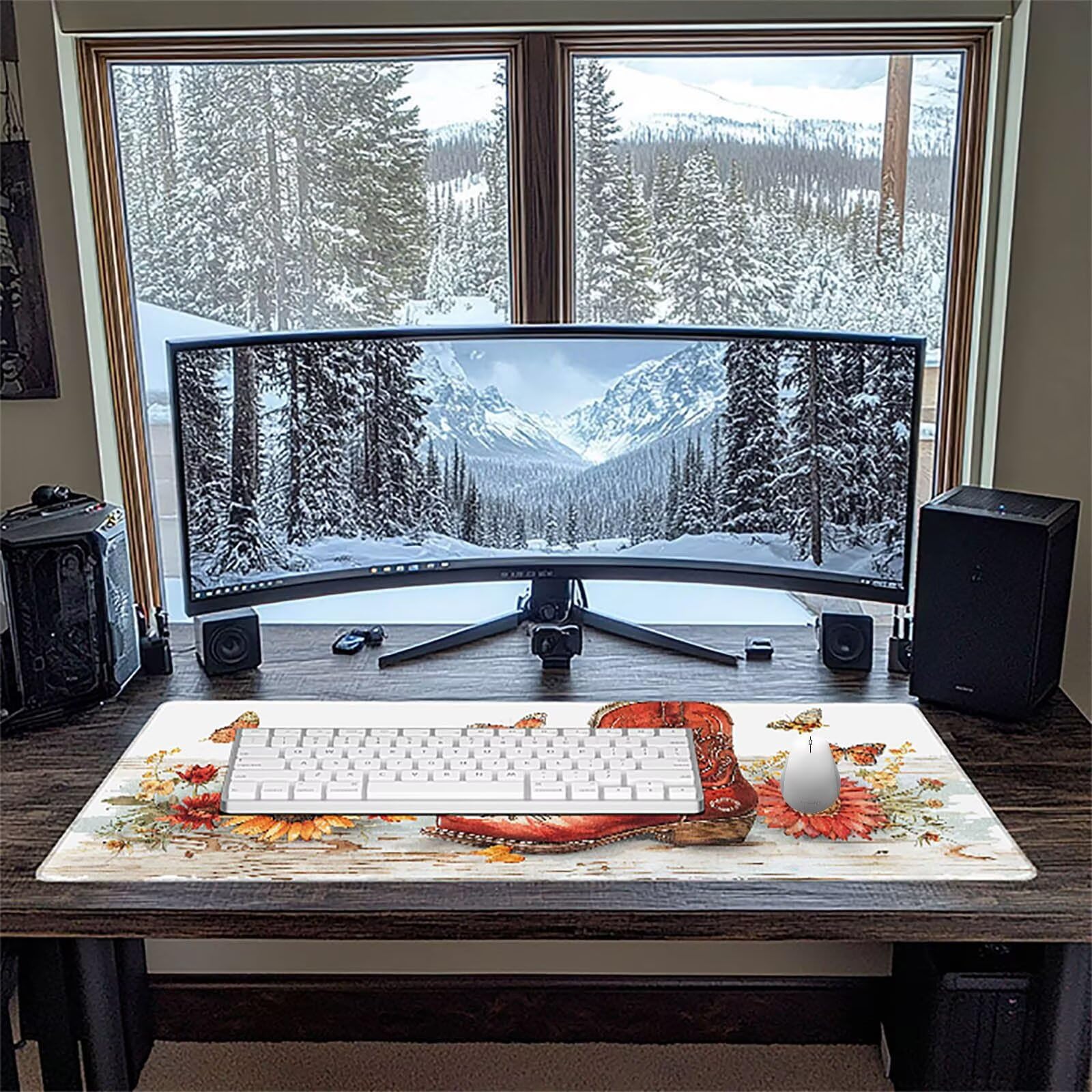 Stivali Tappetino Mouse Gaming xxl 1000 x 500 mm, Tappetino Scrivania Rosso Con Bordi Cuciti, Presa Stabile su Superfici Lisce, Impermeabile Antiscivolo Mouse Pad per Gaming Accessori Regalo b2-19V