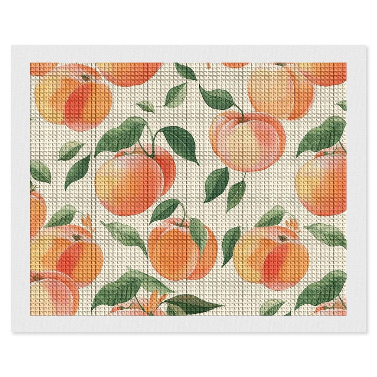 NONHAI Diamond Painting Kits for Adults - DIY Diamond Art Kits for Beginners - Full 5D Paint Drill Diamond Dots Paintings- Peach Diamonds Pictures Gem Art and Craft Wall Decor 16"x20"