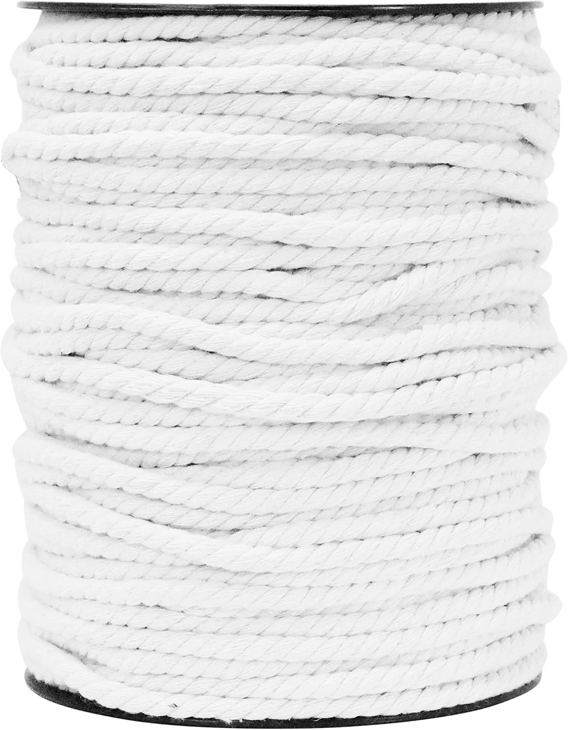 Mandala Crafts White Macrame Cord 6mm 3 Strands Twisted Cotton Cord Macrame Supplies - 109 Yds Cotton String Macrame Rope for Crafts Wall Hanging Plant Hangers