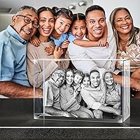 Vista 3 de Foto de cristal 3D, regalos personalizados, marco de fotos 3D personalizado, rectangular, regalos para parejas, regalos familiares, regalos