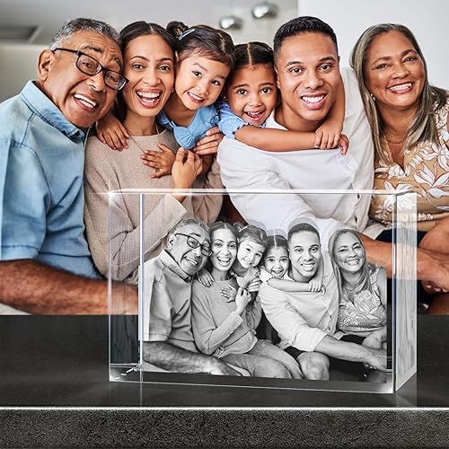 Miniatura 3 de Foto de cristal 3D, regalos personalizados, marco de fotos 3D personalizado, rectangular, regalos para parejas, regalos familiares, regalos para