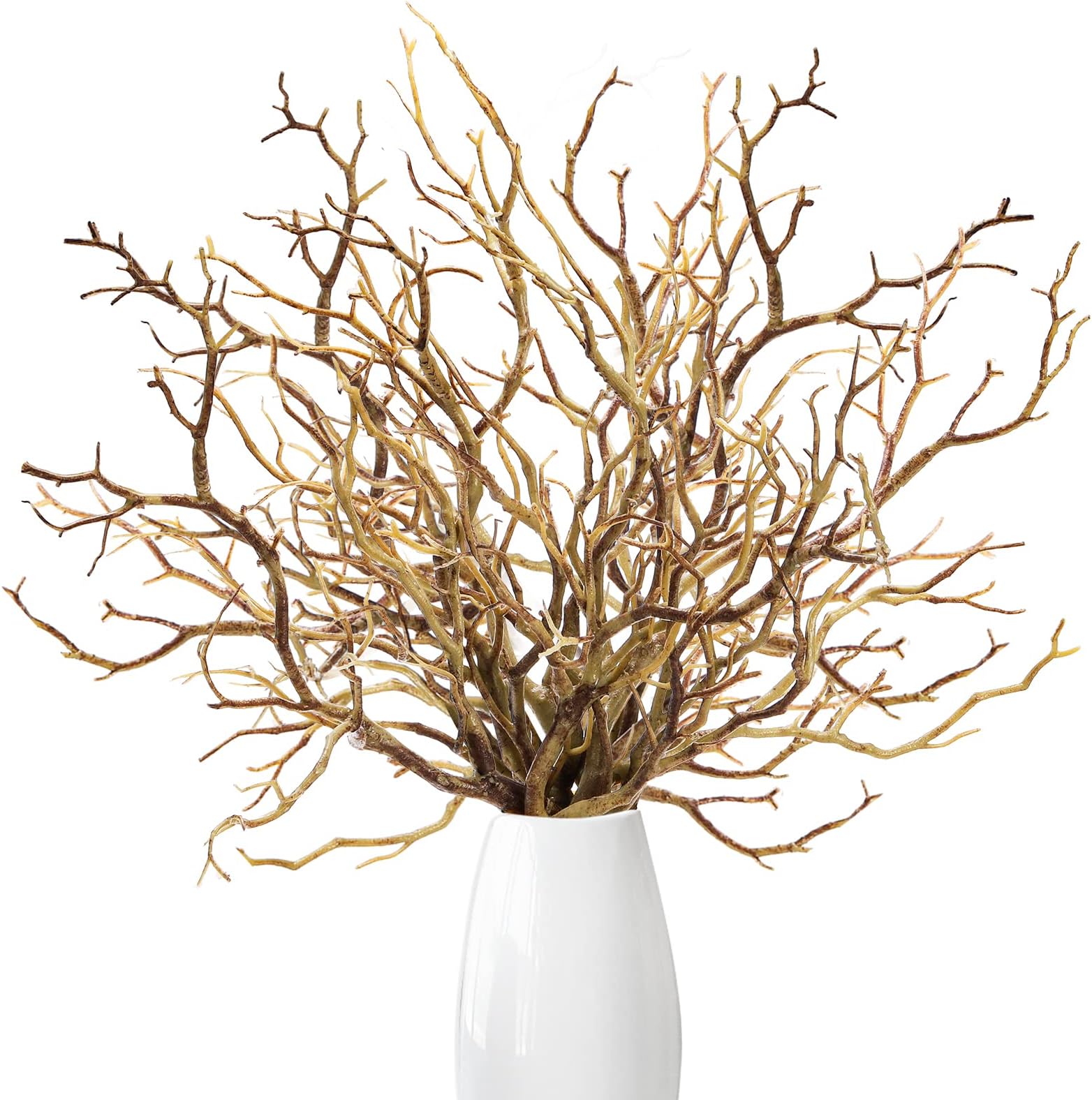 12 Pieces Dried Tree Branches, Plastic Manzanita Branches, Artificial Fake Antler Shaped Tree Twigs, Decorative Plant Branch for Festivals, Wedding, Table Decor, Party Supplies