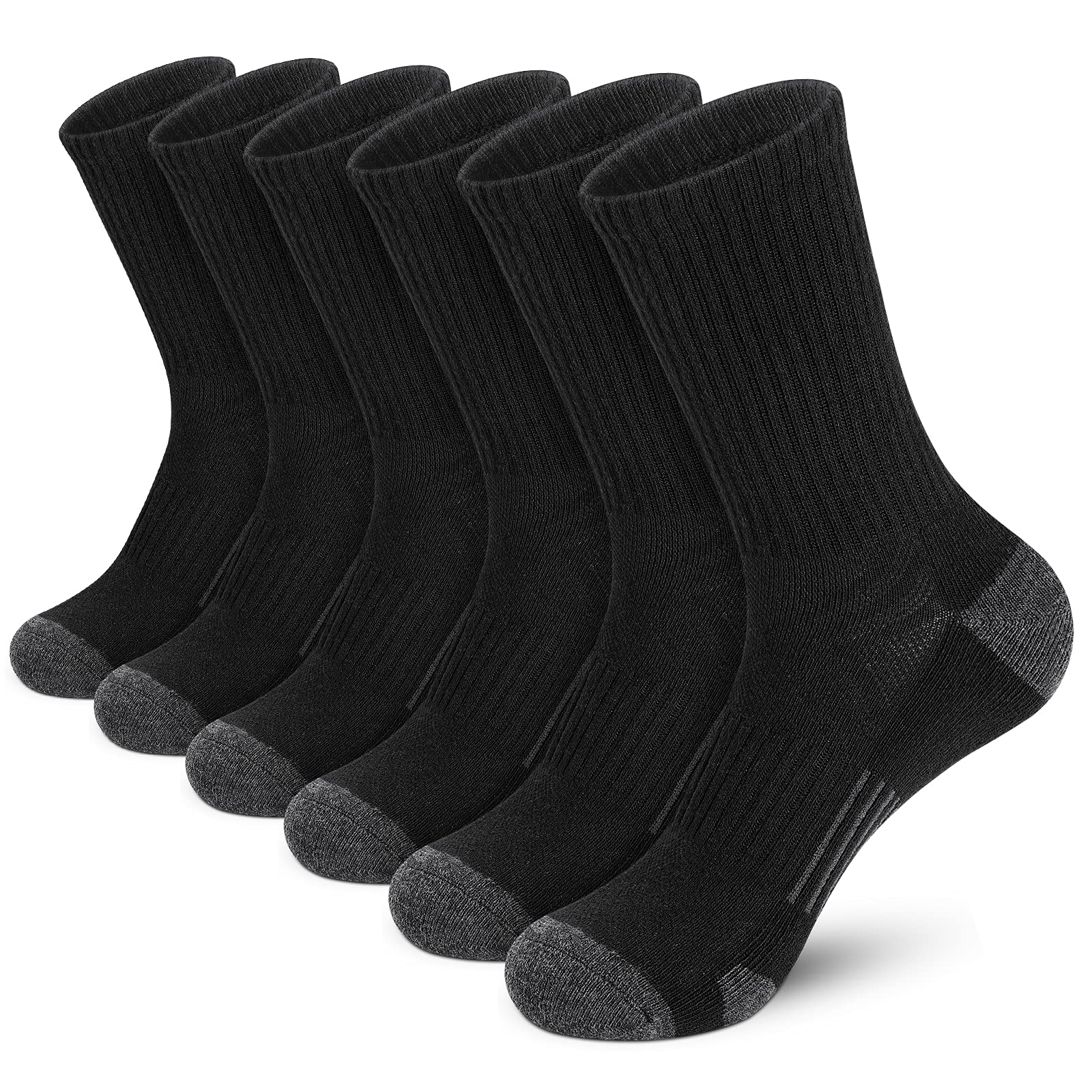Felicigeely Athletic Socks Cushion Running Socks Performance Breathable Crew Socks Outdoor Sports Socks for Men Women 6Pairs