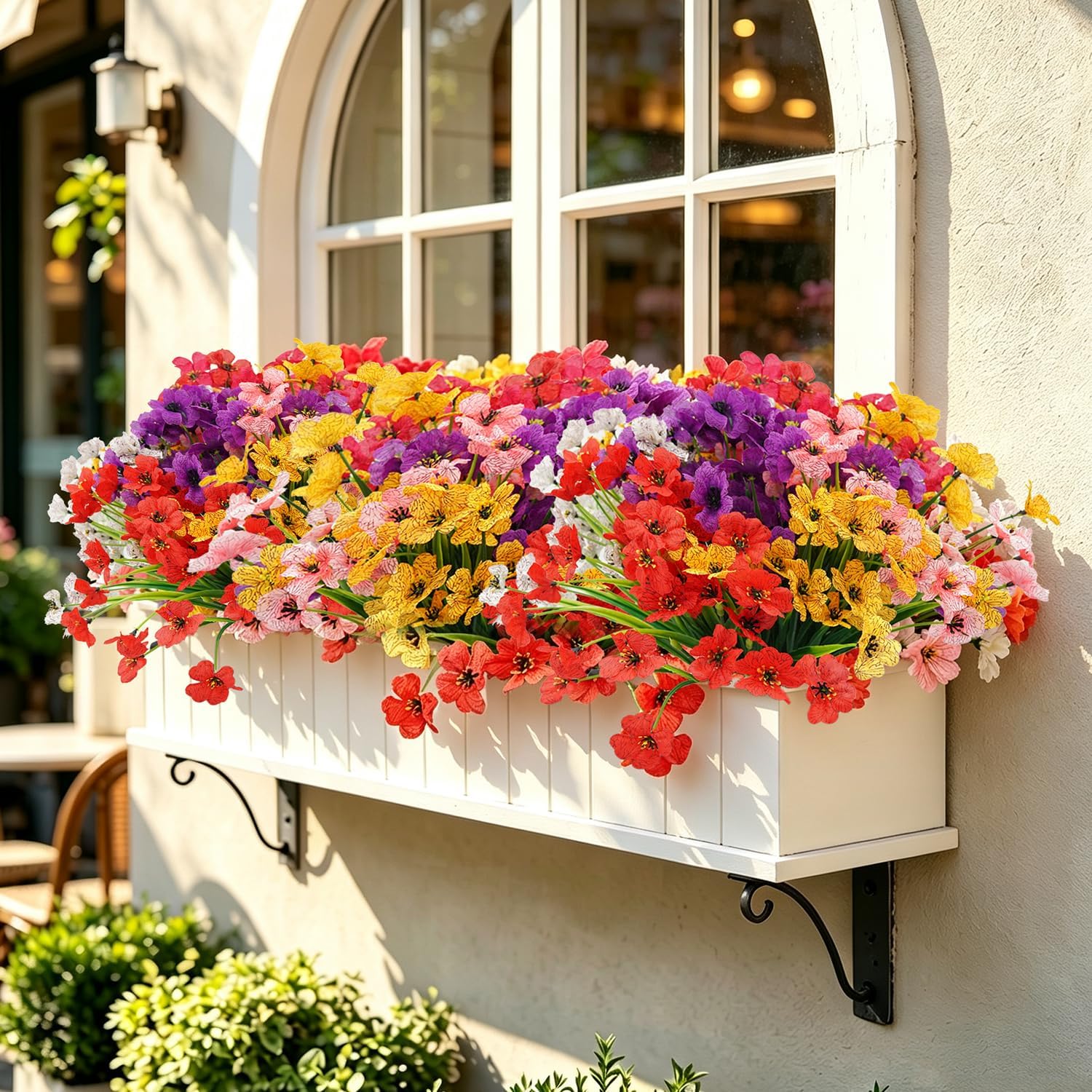 48 Bundles Artificial Flowers Lifelike No Fade UV Resistant Fake Silk Daisy Plastic Flowers Faux Plants for Hanging Planters Outside Porch Window Box Wedding Home Décor - Indoor/Outdoor Use image 4