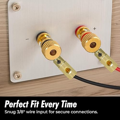 Miniatura 8 de InstallGear juego de terminales de tornillos de fijación para batería con aro color dorado