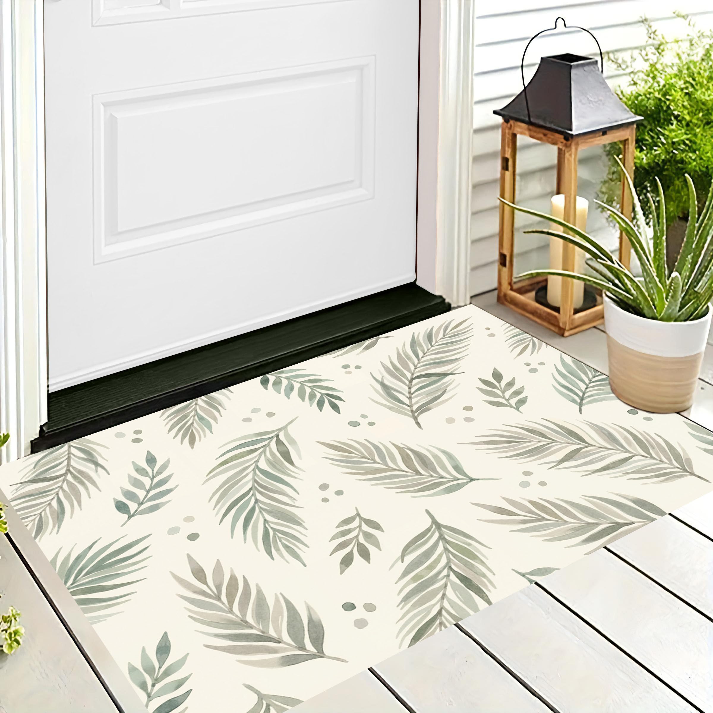 Paillasson intérieur lavable 90x150 grand format tapis cuisine devant évier beige