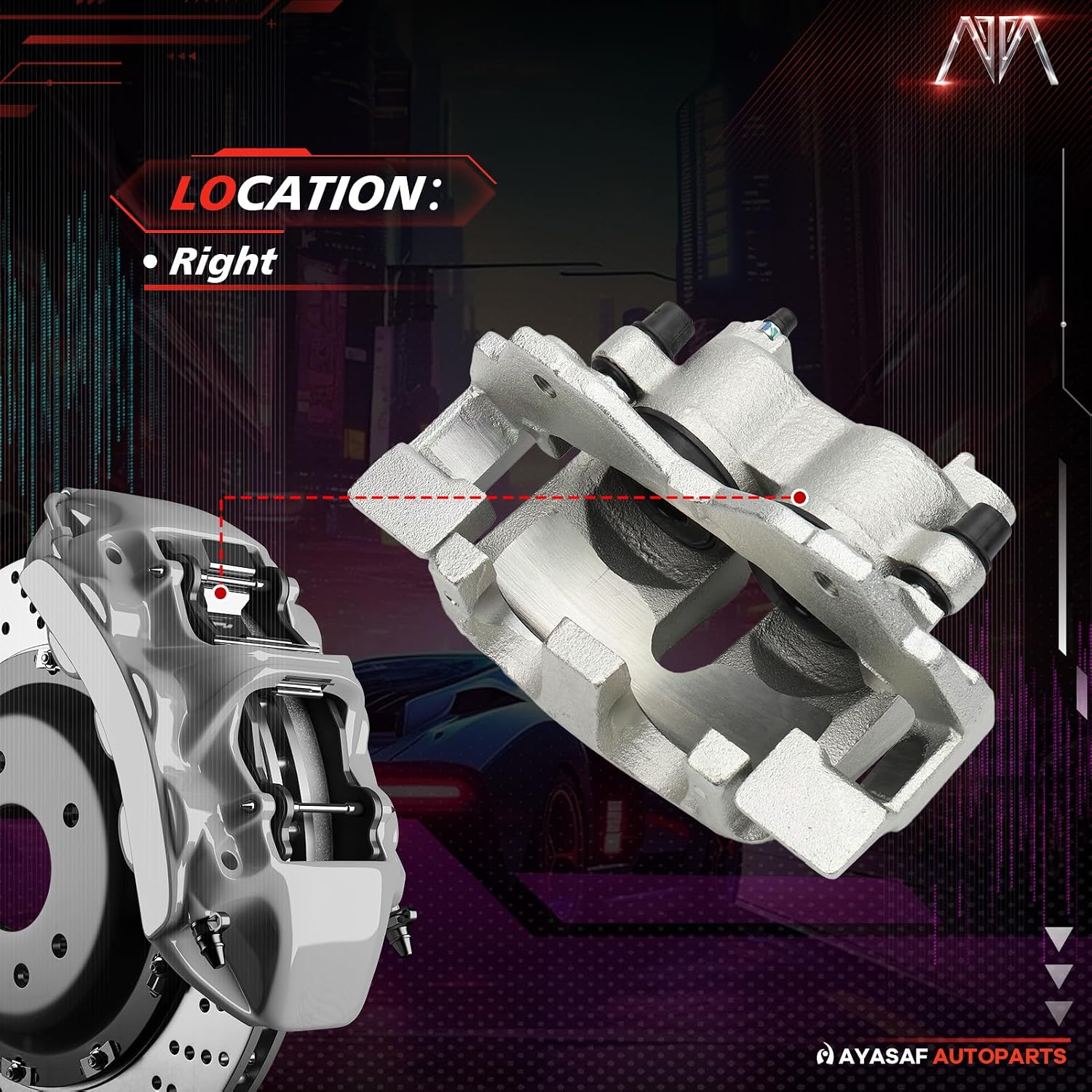 18B4810 Front Brake Caliper Passenger Side/Right Caliper for Jeep Grand Cherokee 1999 2000 2001 2002 4.0L L6/4.7L V8