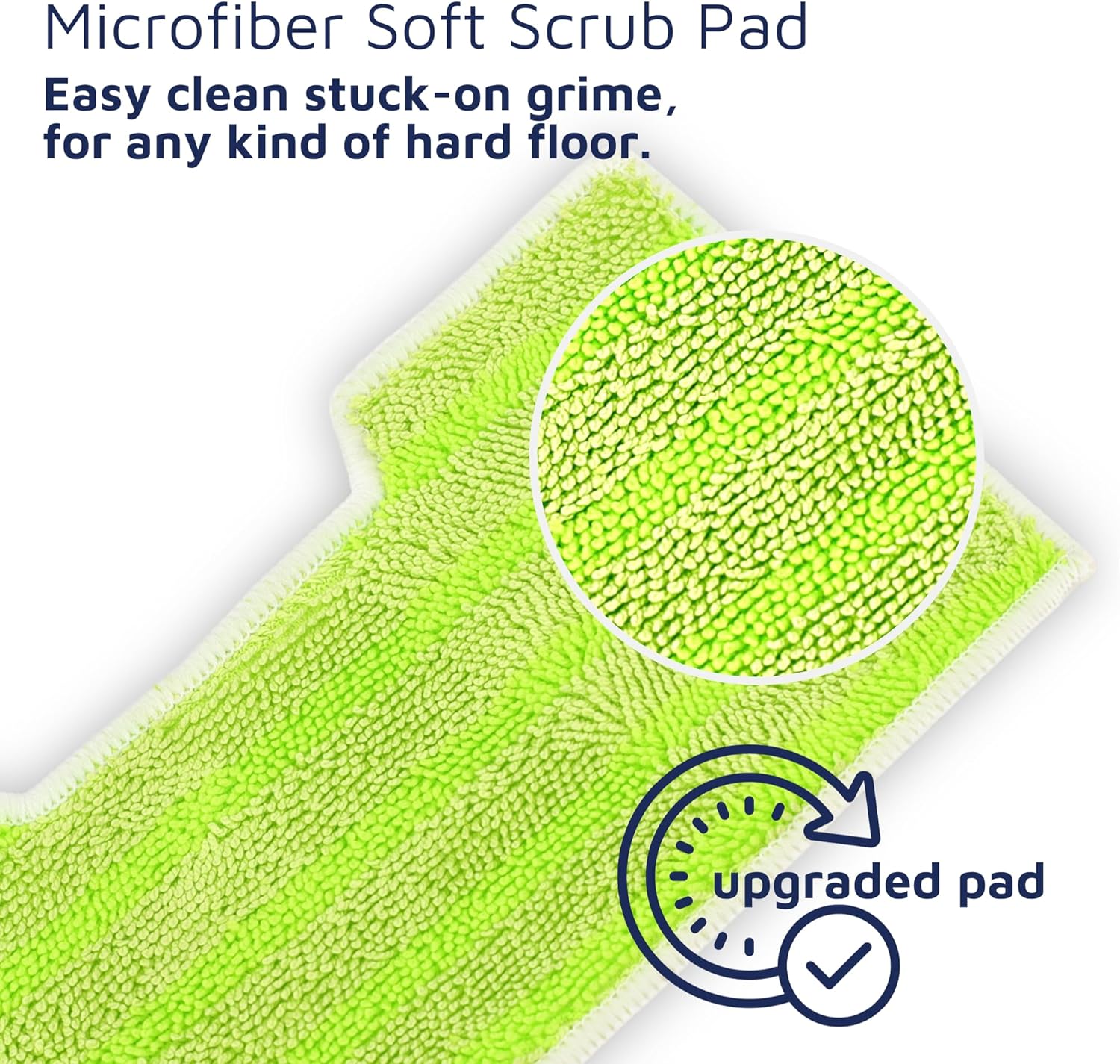 Flammi Heavy-Duty Reusable Mop Refill Pad Compatible with Shark VACMOP VM252 VM250 VM200, Vacuum Mop Pad Refills (6 Sets-Green)