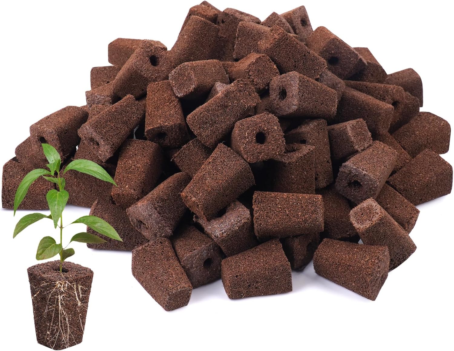 100 Pack Grow Sponges, Replacement Root Growth Sponges Seed Pods,Seed Starter Plugs for Hydroponic Indoor Garden System