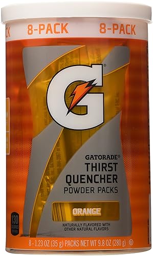 Gatorade Thirst Quencher paquetes de polvo con sabor a naranja  8 paquetes de 123 onzas por paquete 123oz Peso neto 98 onzas 988oz