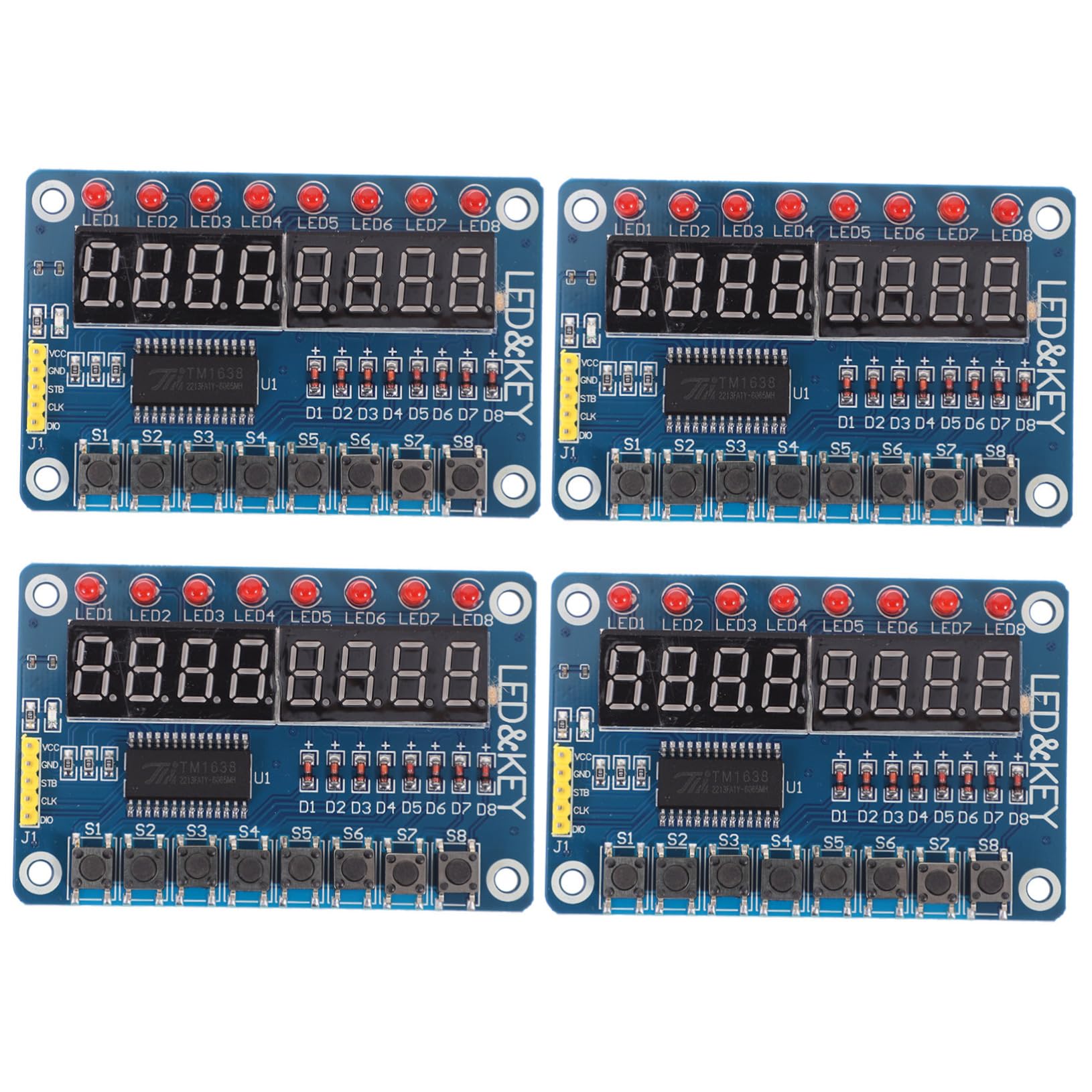 ARTIBETTER 8-bit Led Module Display with Digital Tube Tm1638 for Microcontroller 4pcs Set