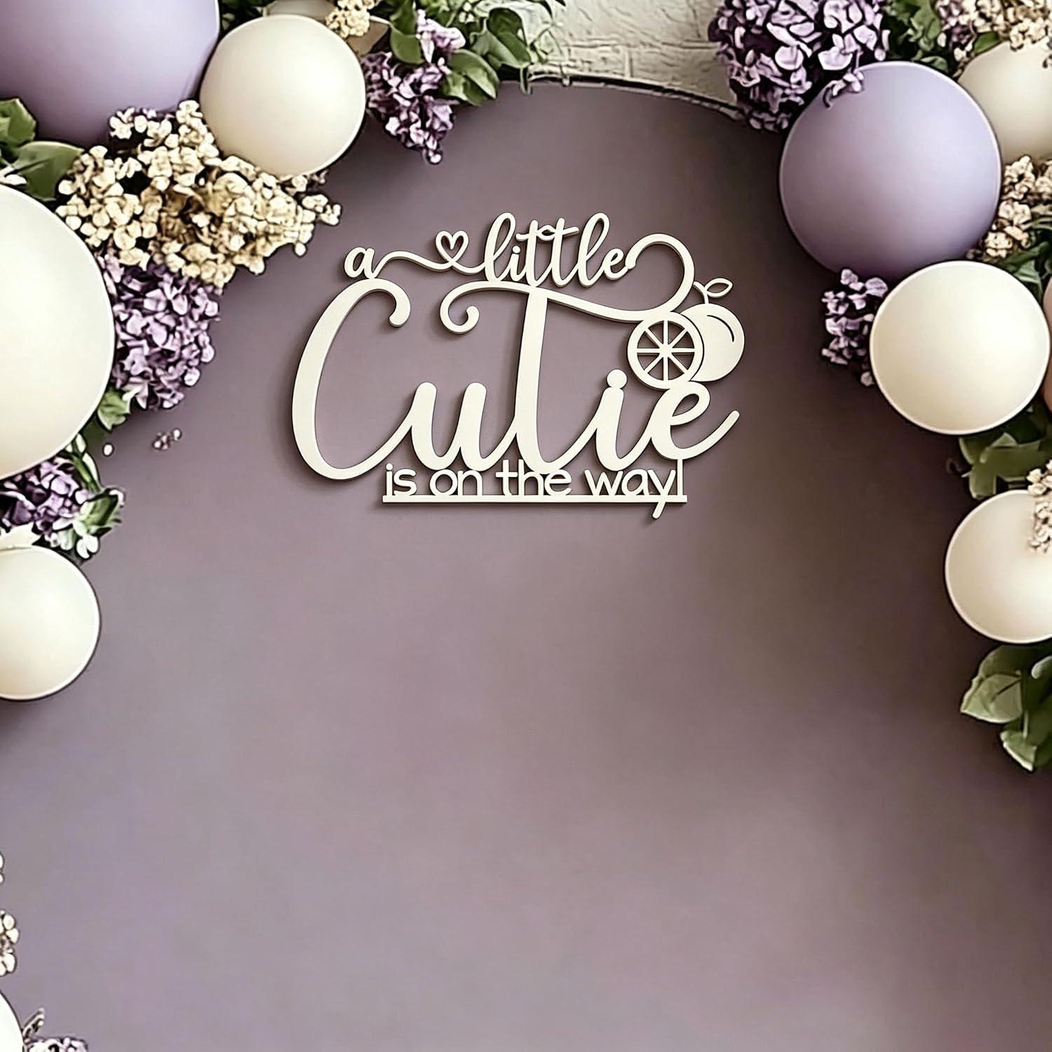 A Little Cutie Is On The Way Sign for Backdrop,Baby Shower Wall Decorations for Orange Theme Birthday Party Supplies,Tangerine Fruit 1st Birthday Party Decorations image 3