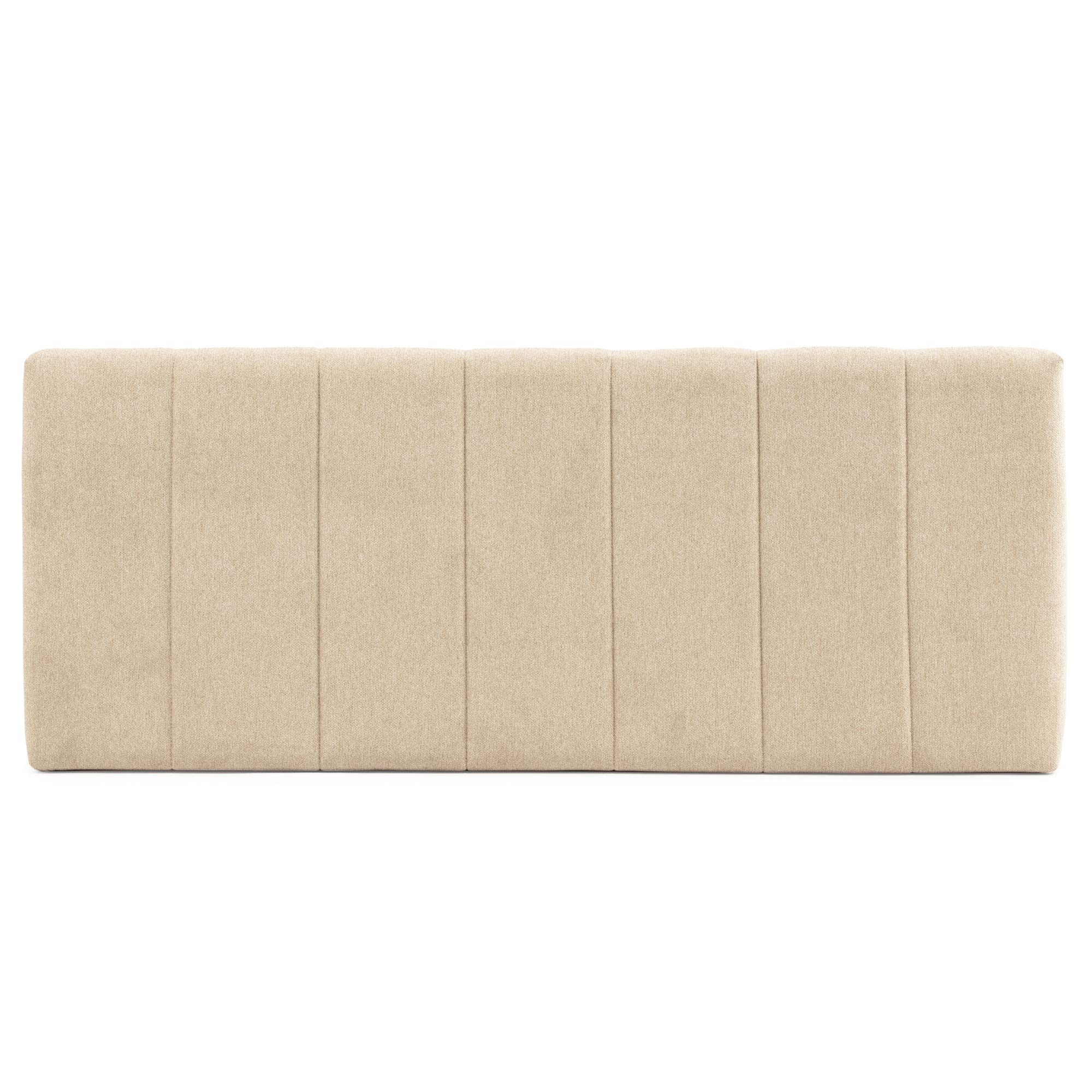 Tête de lit tapissée Creta 140x60cm Couleur Beige, Rembourrée de Mousse, brodé Effet capitonné, 8cm d'épaisseur, Système de Fixation Inclus.