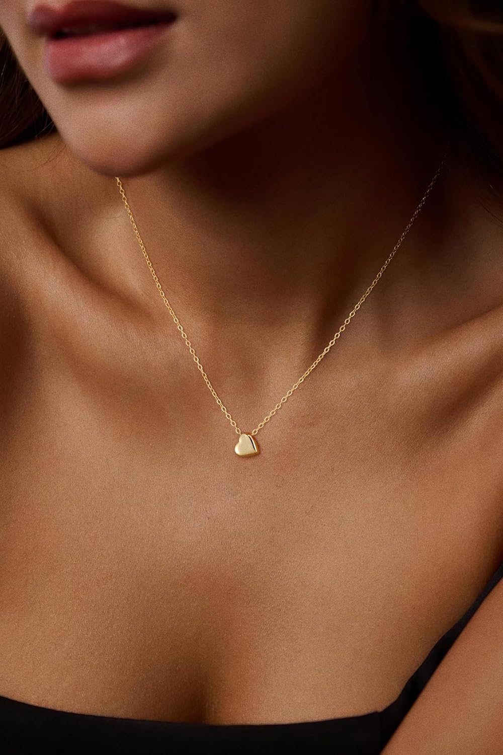 Heart Necklace for Women, Dainty 14K Gold/Sterling Sliver Plated Heart Pendant Necklace Trendy Jewelry Gift for Women - Image 2