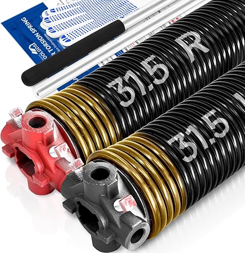 Miniatura 87 de Par de resortes de torsión para puerta de garaje de 2 pulgadas con barras de bobinado antideslizantes y guantes, electroforesis de alta precisión