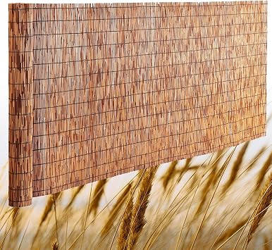 Natural Reed Fence Roll, Decorative Fence, Shade Bamboo Roller Shade, Balcony/Patio Privacy Fence, Hand Woven, Suitable for Many Scenes, Easy Installation0.6 * 2m2 * 6.6ft