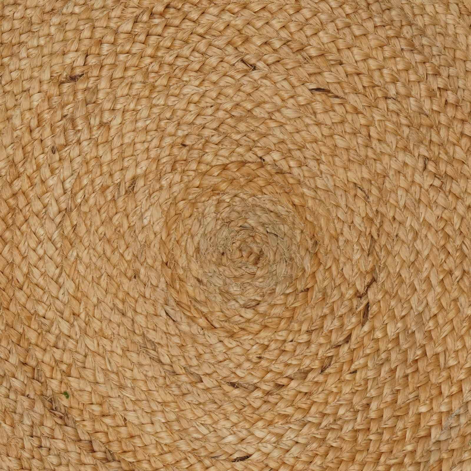 vidaXL Alfombras de área Natural Ø 150 cm Yute, Sala, Alfombra de Yute Hecha a Mano, Moderna, Redonda, Suave y ecológica, Ideal para Cualquier Espacio Interior