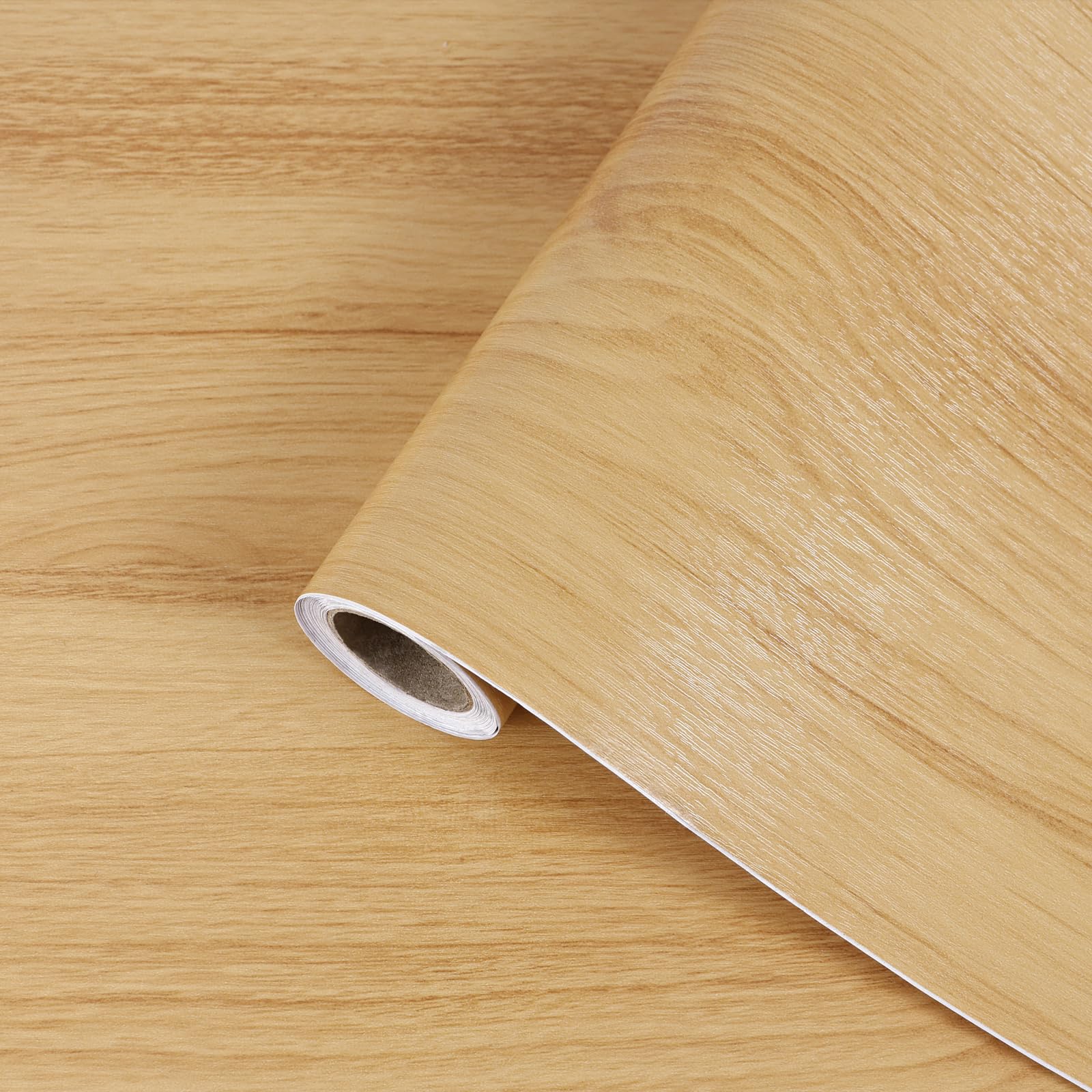 AuraCyzirine Light Wood Peel and Stick Contact Paper Self-Adhesive Wallpaper,Natural Wood Effect Vinyl Wrap for Kitchen Cabinets,Countertops,Drawers,Removable Sticky Back Plastic Roll,30cm x 200cm