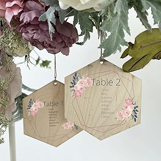 Hexagonal Wooden Hanging Wedding Table Plan, Personalised Wedding Table Plan, Hanging Wedding Table Plan, Printed Hanging Table Plan, Classis Wedding Table Plan (12 Hexagonals)