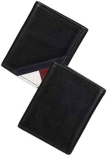 Vista 16 de Tommy Hilfiger - Cartera para hombre, triple pliegue, delgada, incluye ventana de identificación y tarjetero para tarjetas de crédito Negro