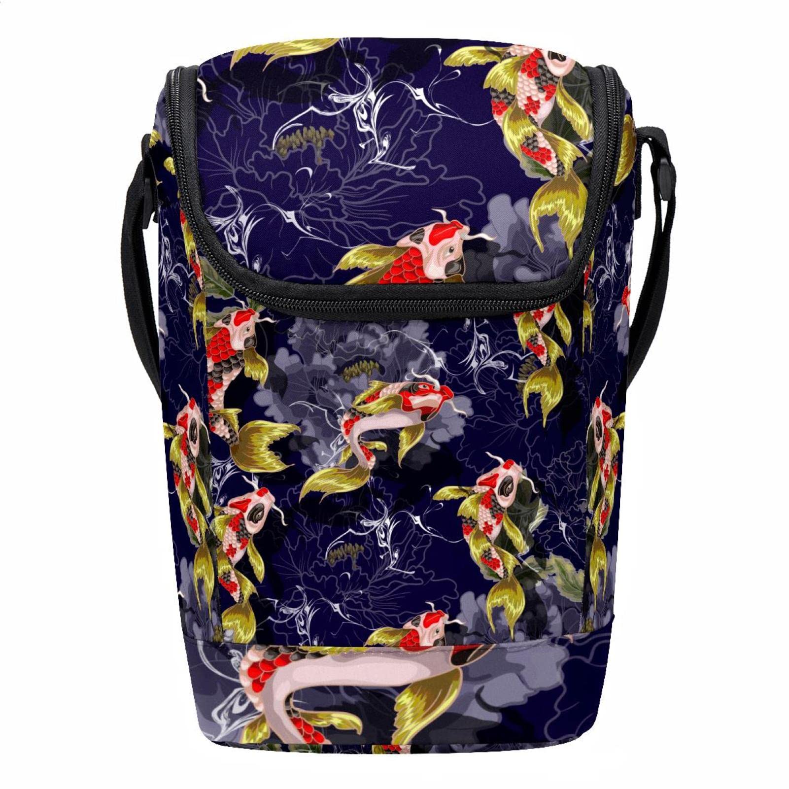 Bolsa de almuerzo con diseño floral de peces para llevar tu comida al trabajo