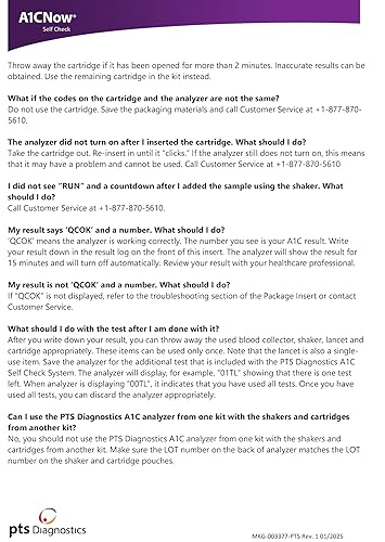 Miniatura 9 de A1CNow SelfCheck, prueba casera A1C, incluye analizador y 4 pruebas, muestra resultados en 5 minutos, para monitorear el control glucémico en