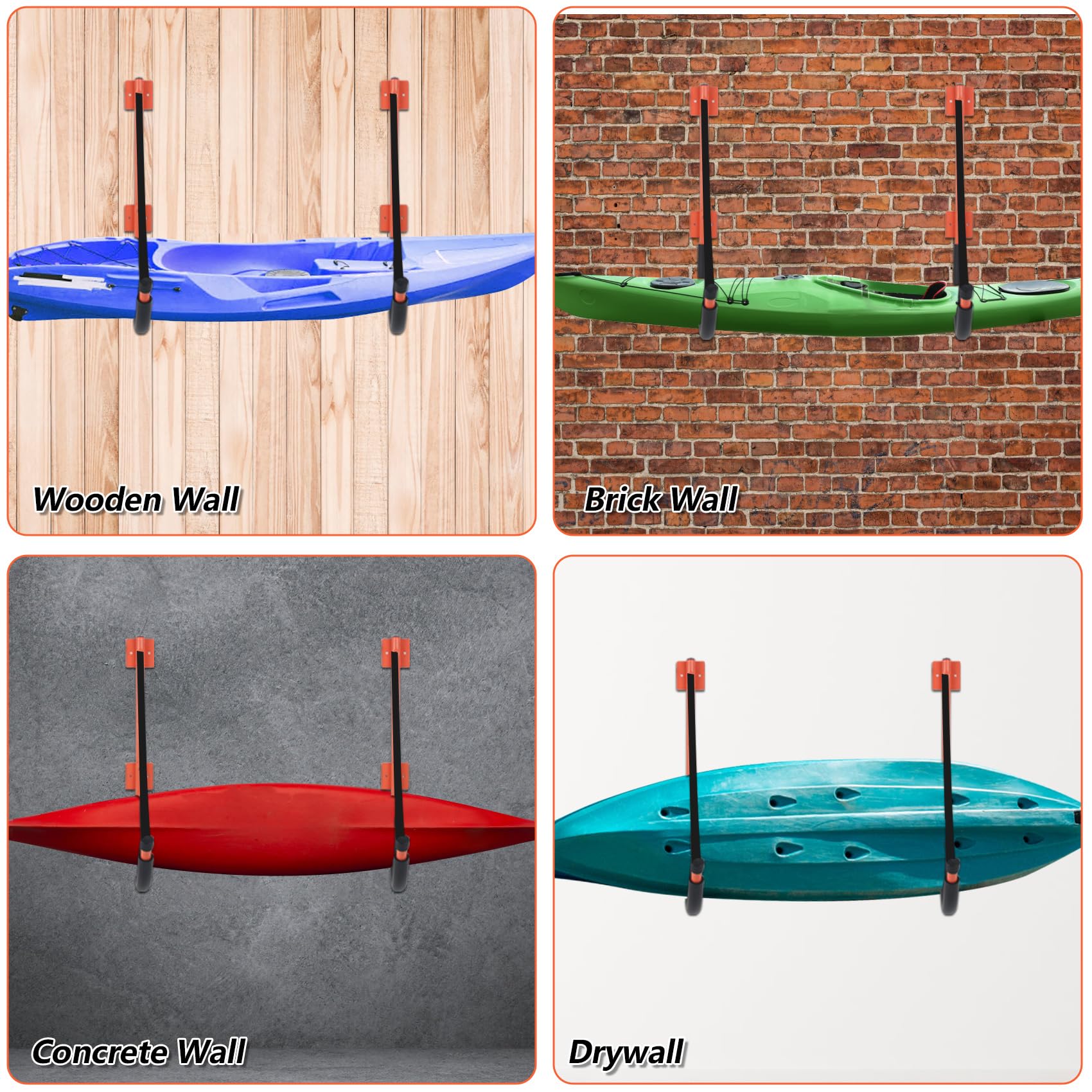 Kayak Rack Kayak Storage Rack, Canoe Rack Wall Mount, Hanger With