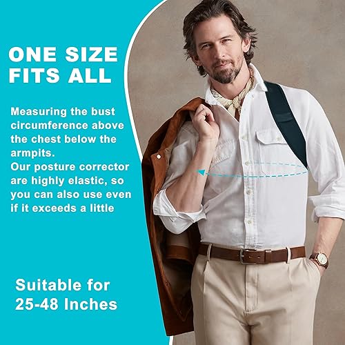 Vista 14 de Corrector de postura para mujeres y hombres, soporte de espalda superior, correa de espalda para postura, enderezador de espalda ajustable