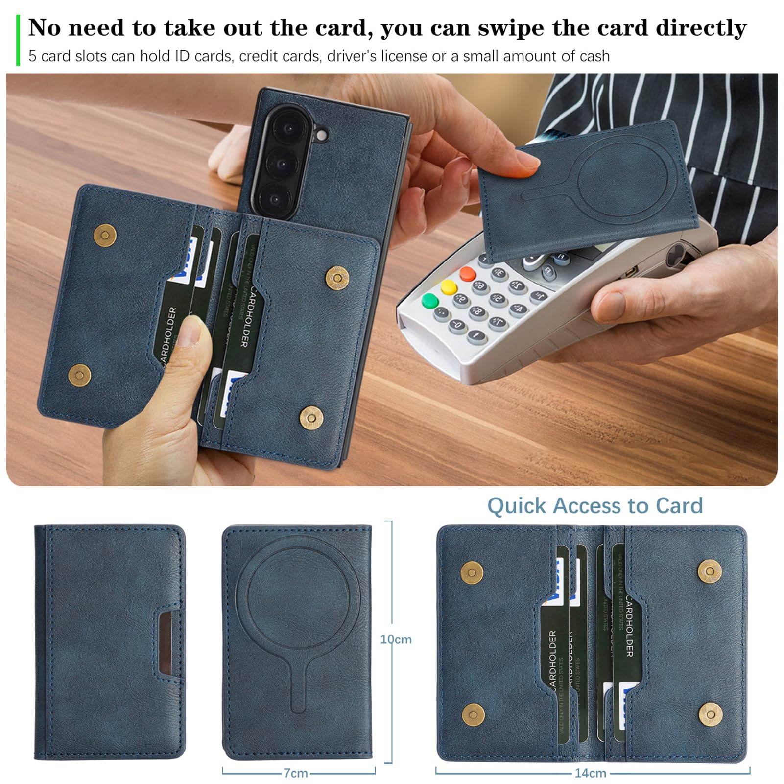 Funda Magnética para Samsung Galaxy Z Fold 8Ultra Cartera Desmontable Cuero