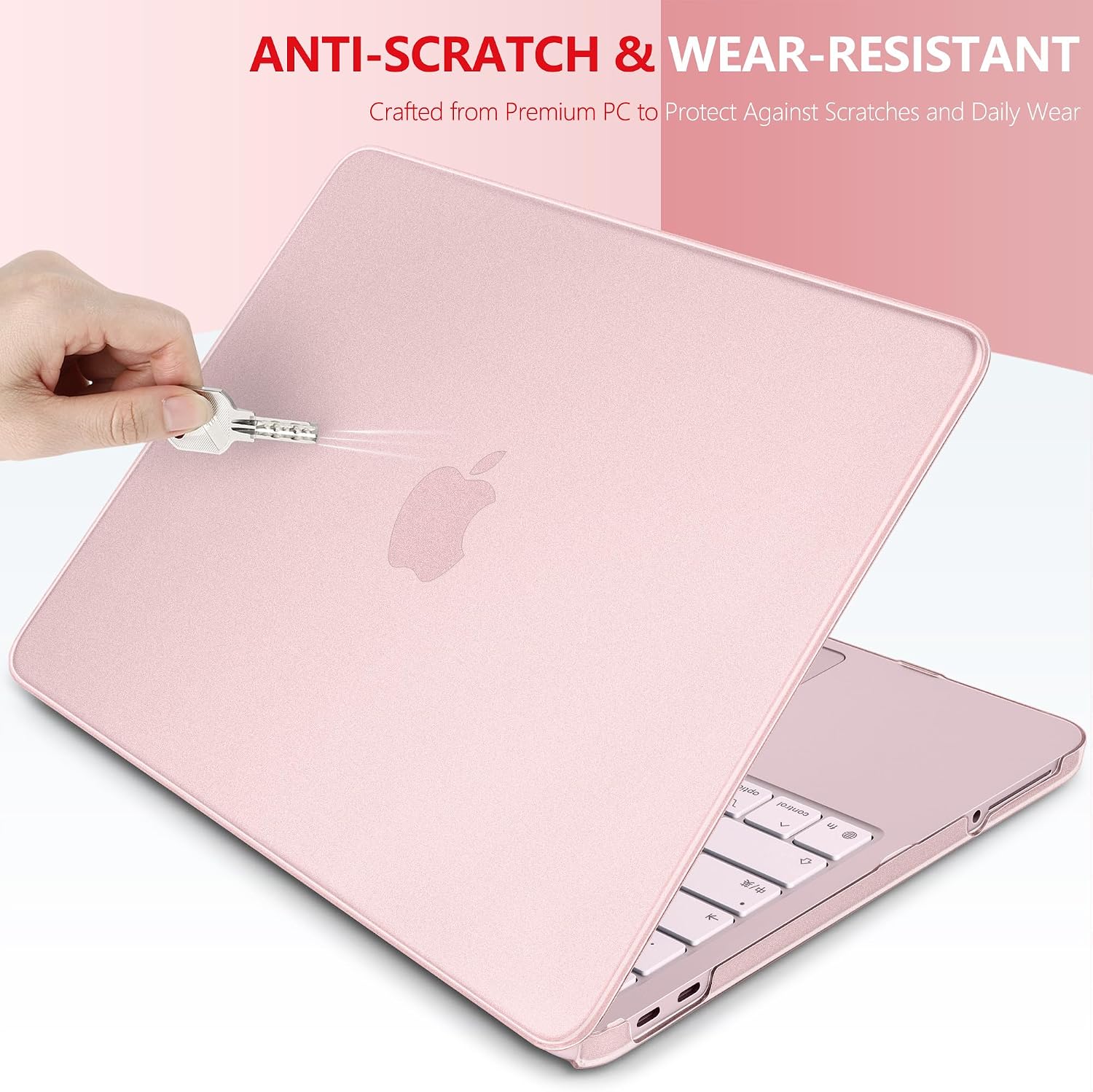 Batianda 4-in-1 Bundle for New MacBook Neo 13 inch Case 2026 Release Model A3404, Matte Protective Hard Shell Cover with Matched Keyboard Skin, Screen Protector, Official Color Matched, Blush