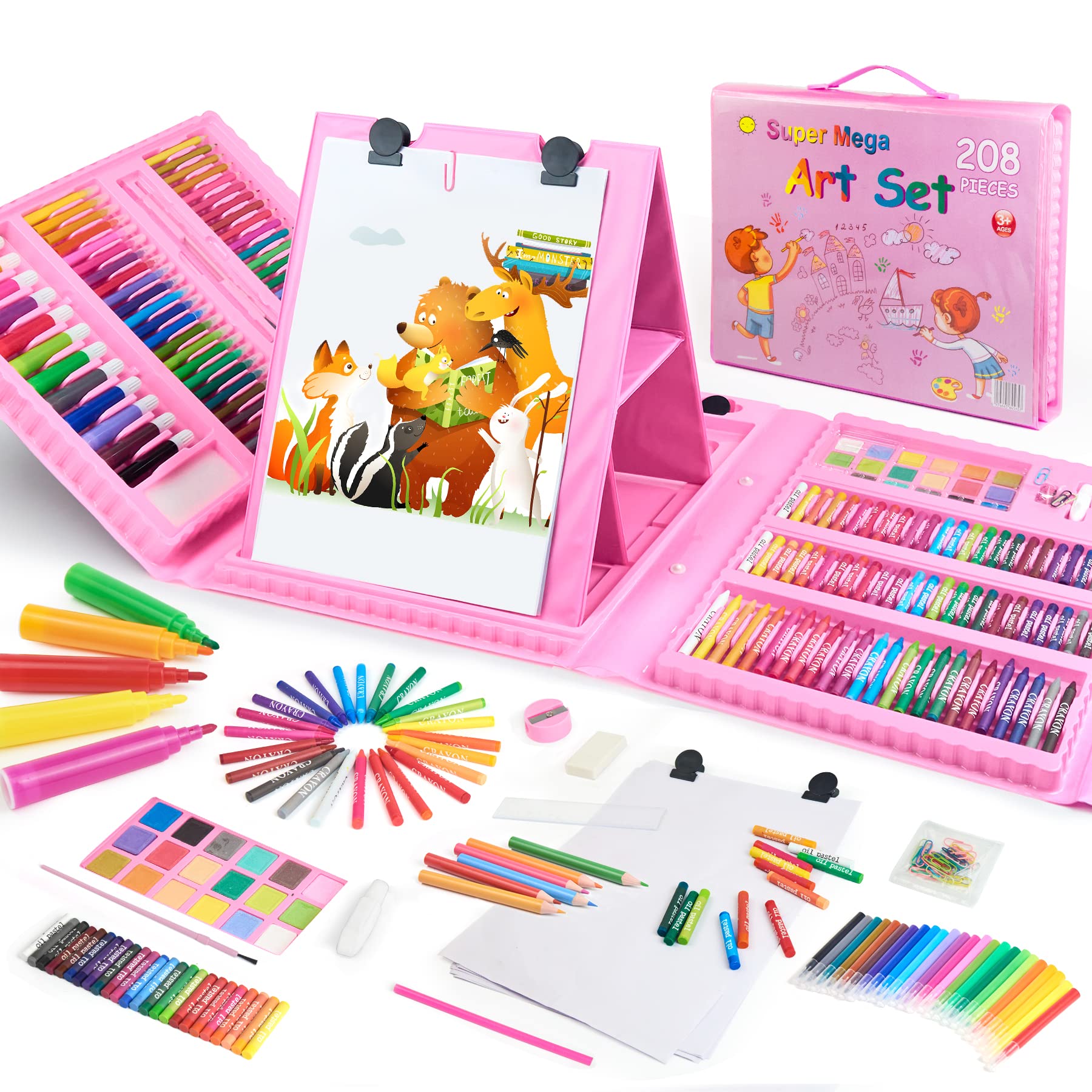 TOMMYHOME Kit da disegno 208 pezzi Deluxe Coloring Art Set per bambini 4-12 Disegnare e Pittura Set con Acquerello Disegno Matite Coloranti per Bambini