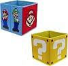 Nintendo Super Mario Officially Licensed Storage Boxes | 2 pack Foldable Storage Cubes Faces Design with Mario and Luigi | Perfect For Organising Children's Room, Kids Playroom, 30 x 30cm