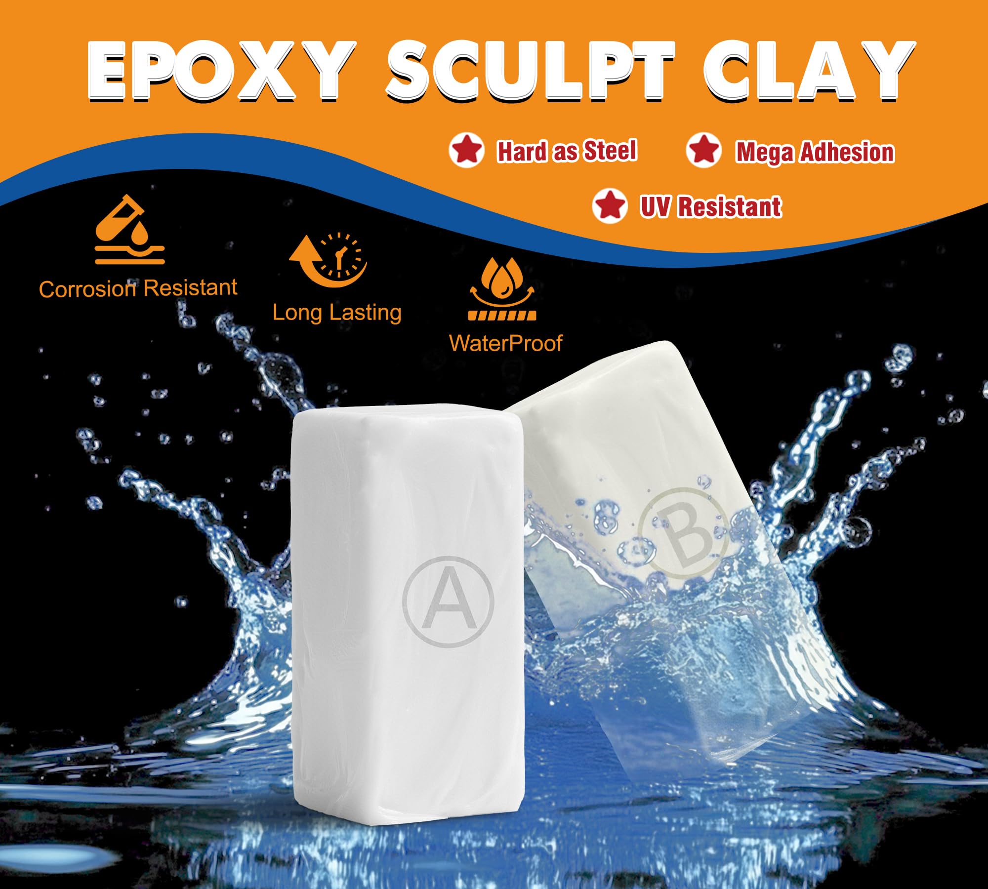 Stucco Epossidico Bianco 340g, Kit Riparazione Piscine Sott’Acqua e Sopra, Stucco 2 Parti per Perdite, Crepe e Sigillatura, Adesivo per Piastrelle, Calcestruzzo, Cemento, Legno, Metallo, Ceramica
