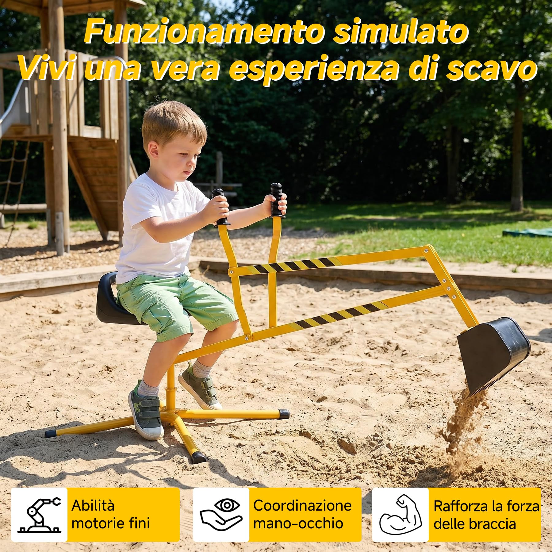 Oryxearth Giocattolo per bambini Monster Digger a partire dai 18 mesi, per spiaggia, sandbox, campo da gioco, coordinamento occhio-mano, abilità cognitive e motorie, facile per piccole mani