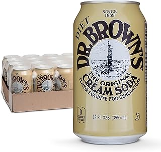 Dr. Brown's Diet Cream Soda - A New York Original - 24 Cans - Kosher, Vanilla Cream Craft Soda Pop - Gourmet Diet Cream Soda - 24 x 12 oz Cans