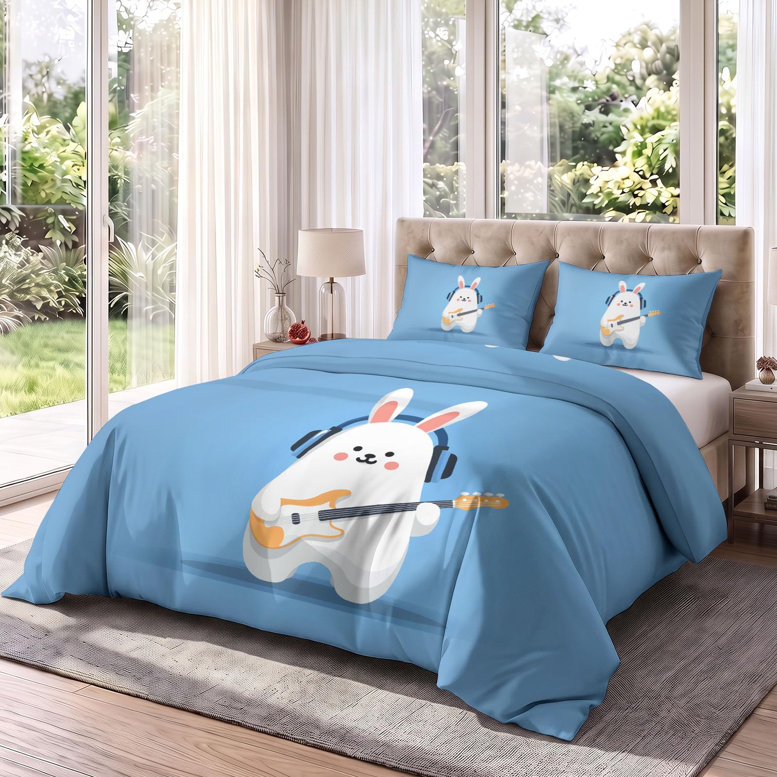 Juego de cama con diseño de dibujos animados para niños, 2 fundas de