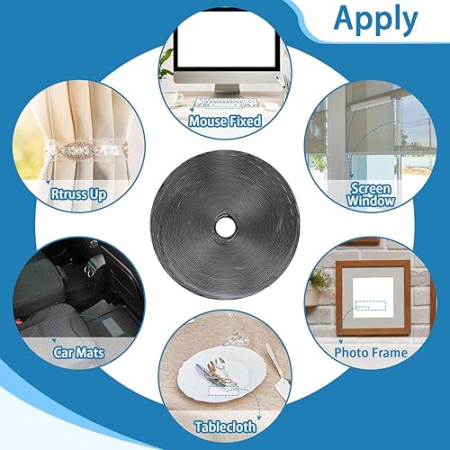 Miniatura 6 de Qilery 4 Rolls 34 Inch x 82 Feet Self Adhesive Hook and Loop Tape Double Sided Fastening Roll Sticky Hanging Strips Heavy Duty Strips Fastener for