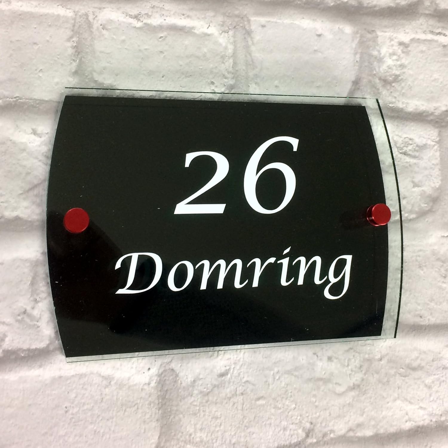personalised acrylic HOUSE SIGN PLAQUE with house number & street name | door modern glass effect