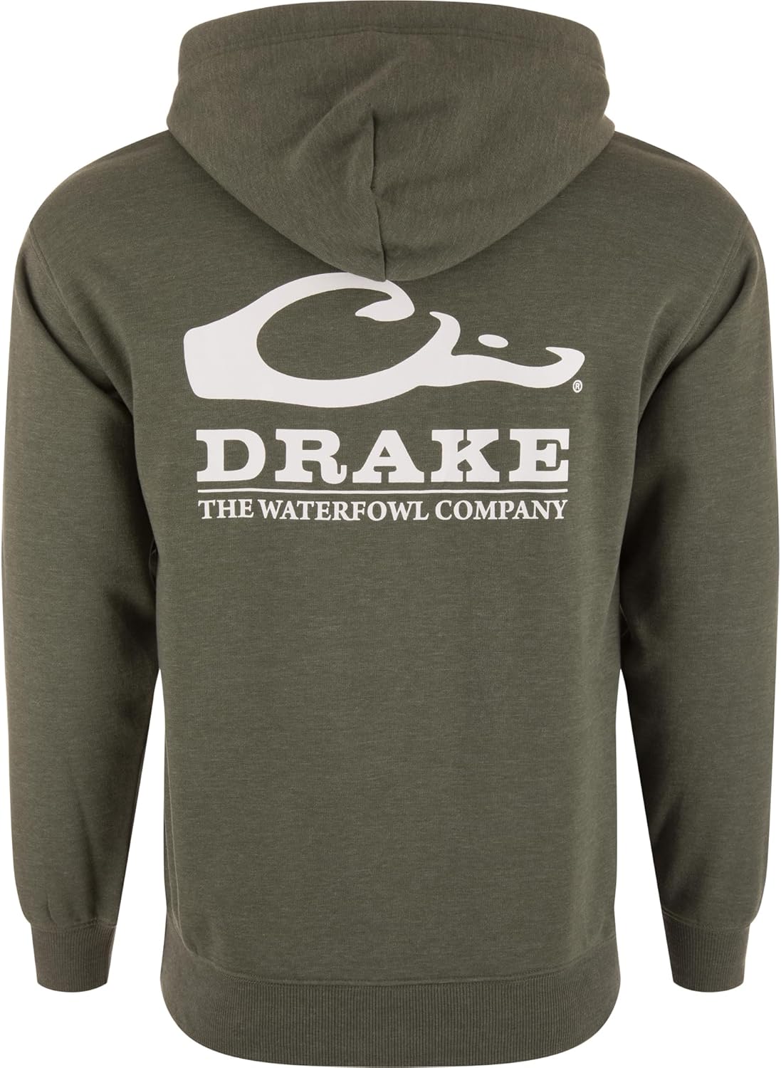 Drake Waterfowl mens Logo Hoodie – Midweight Cotton-poly Fleece Pullover With Jersey-lined Hood