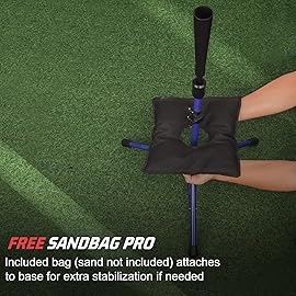 BaseGoal Batting Tee Baseball Tee, Softball Travel Portable Tee Tripod Stand Rubber Tee for Batting Training Practice with Carrying Bag