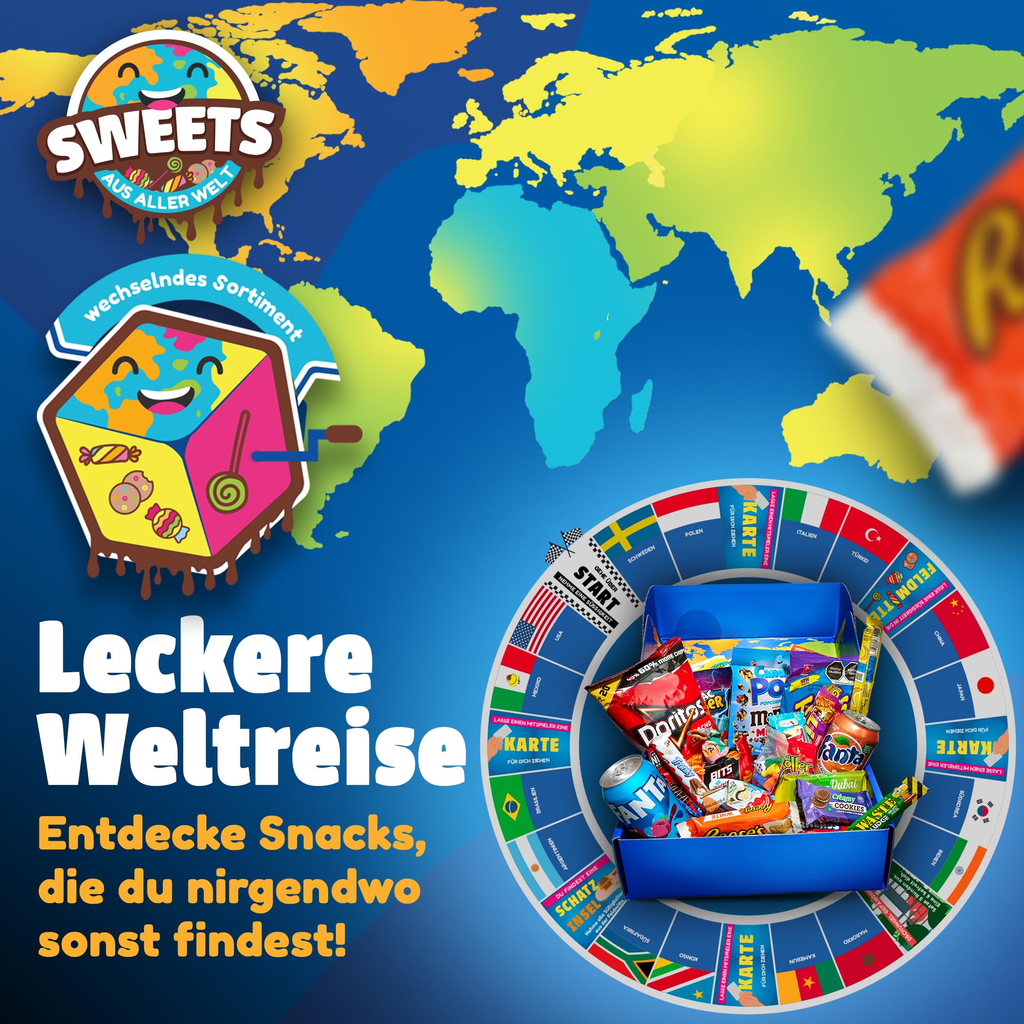 Amerikanische Süßigkeiten Box mit Dubai Schokolade, Schokobons Crispy - American Candy Box (XXL)