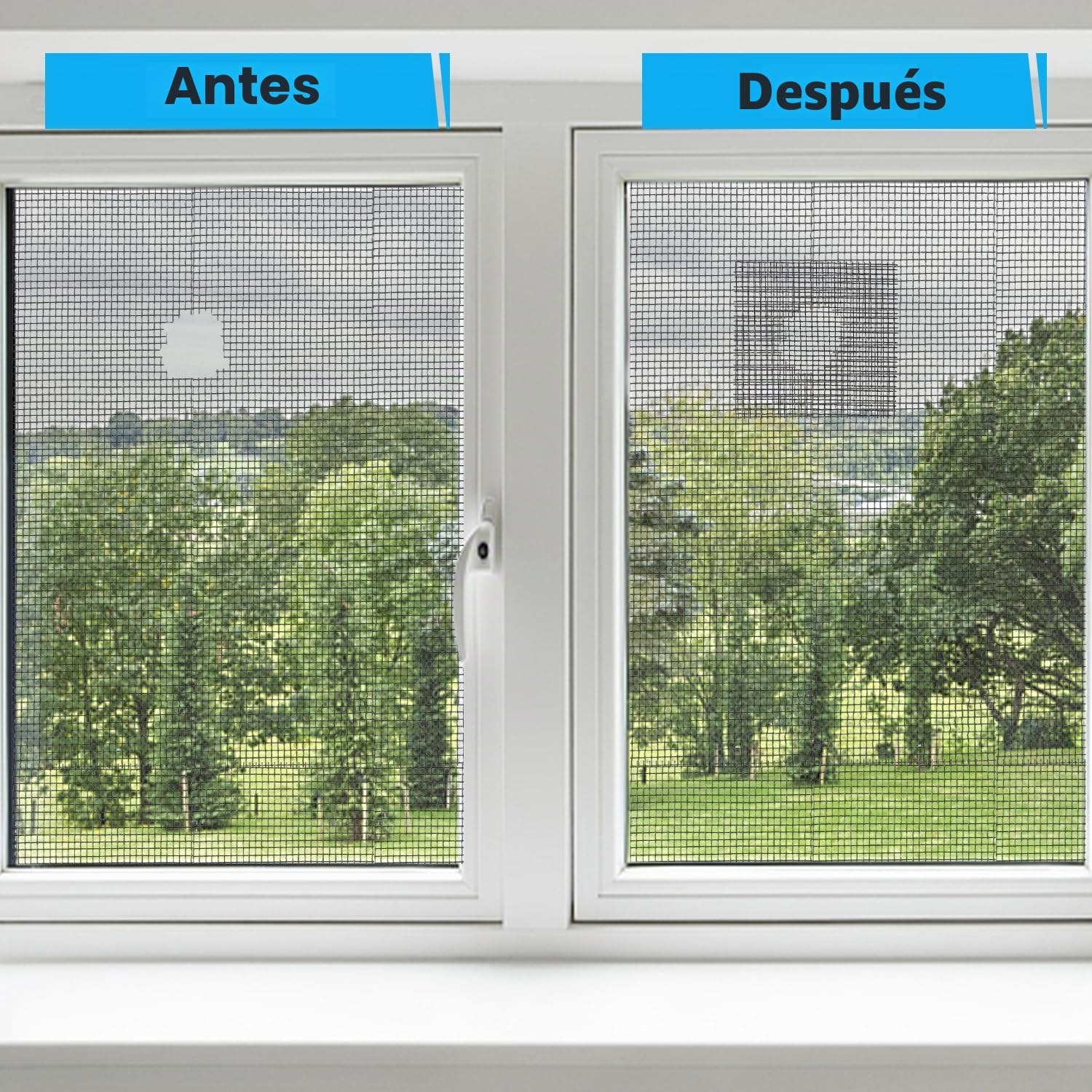Secopad Cinta Reparadora de Mosquiteras, 50 mm x 9 m Kit de Reparación de Parches de Pantallas de Fibra de Vidrio para Pantallas de Puertas y Ventanas, Negro