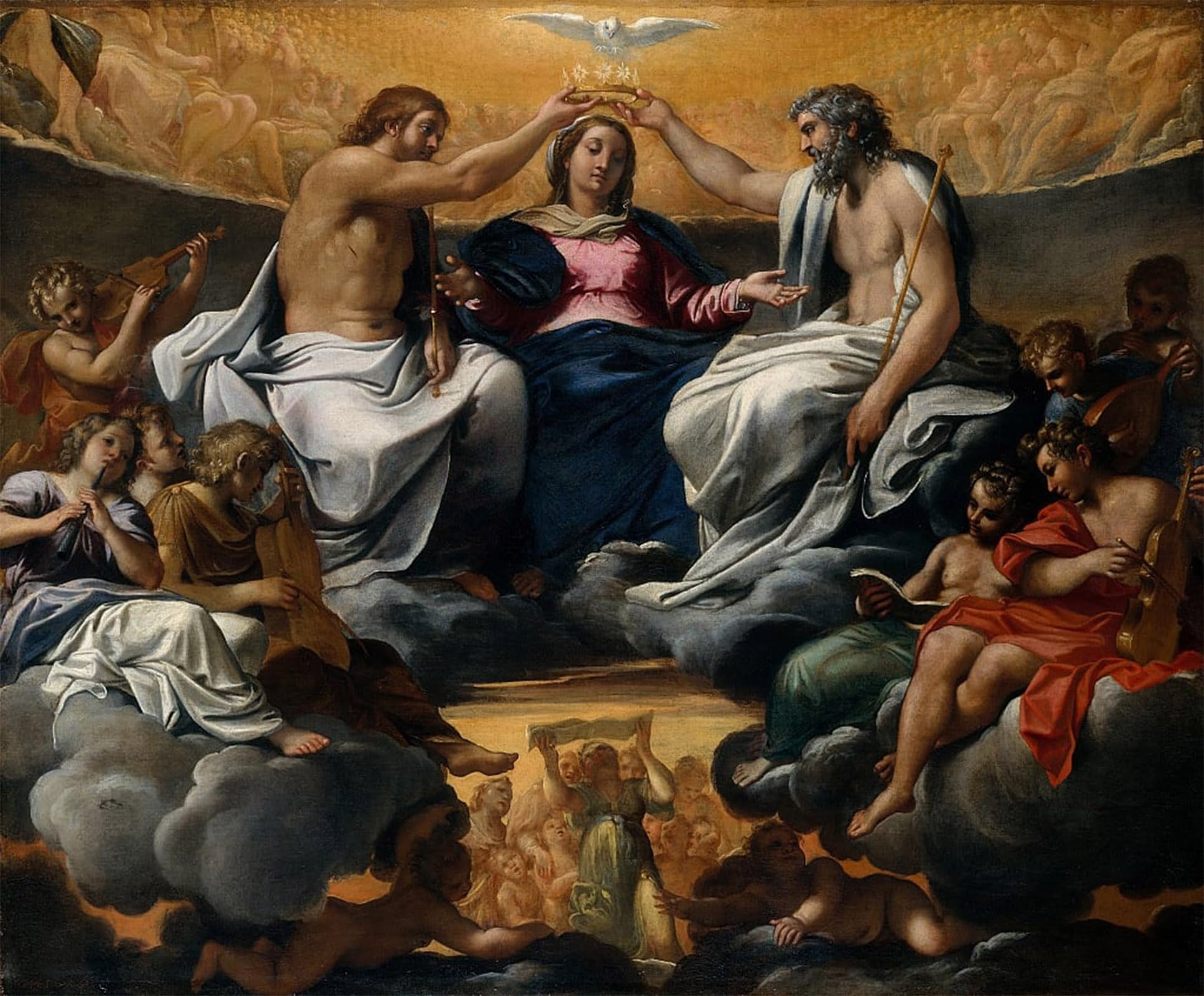 POSTERIIk Famous Print Pop Art Wall Art Graffiti the Coronation of the Virgin by Annibale Carracci Art Prints for Home Decor 60x90cm