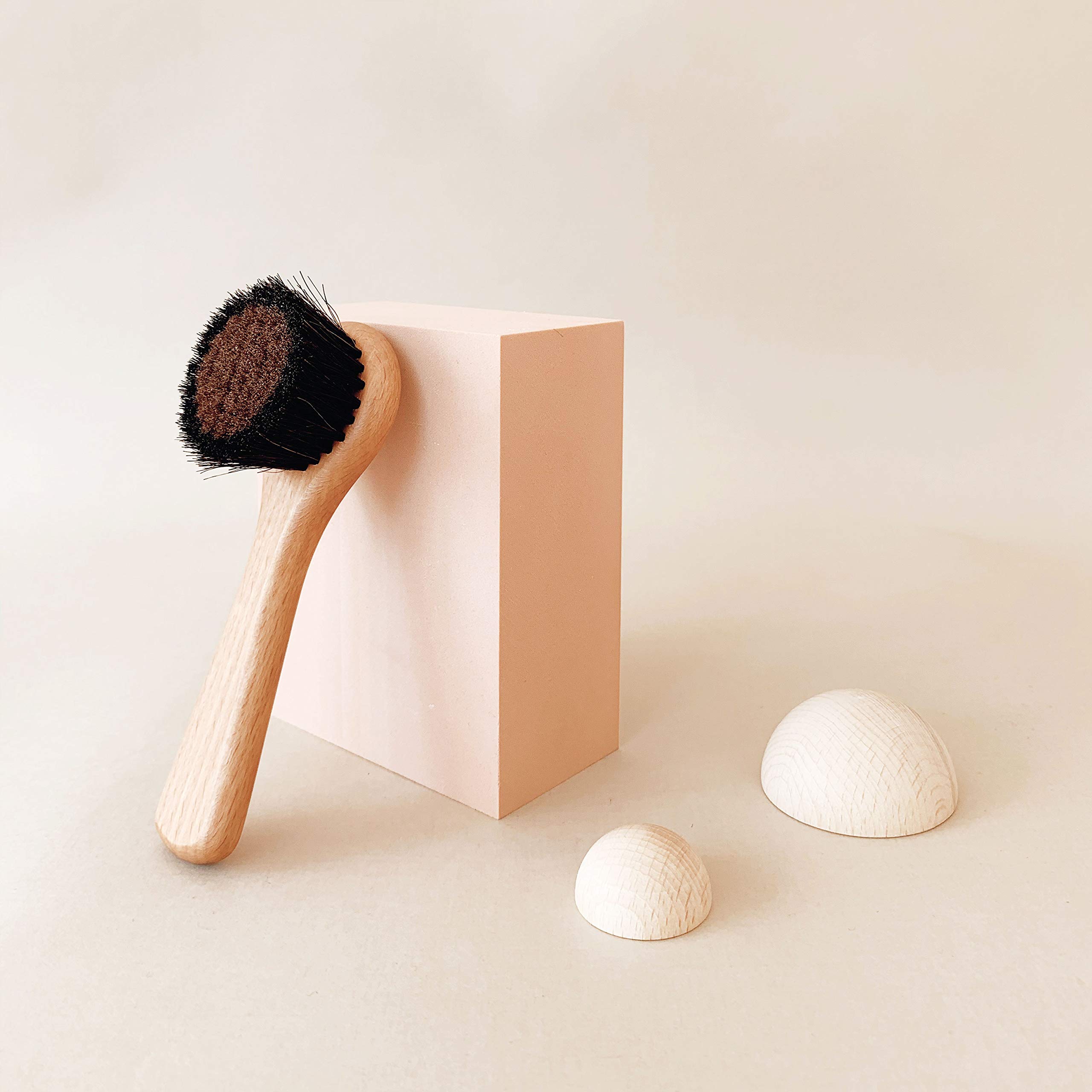 ruhi Brosse monastique pour le visage / brosse en cuivre / brosse pour le visage en cuivre, poils naturels et sans plastique pour brossage à sec / brosse de massage / brosse exfoliante fabriquée en