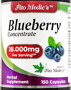 FITO MEDICS Blueberry Extract 150 Capsules Antioxidant Support Supplement