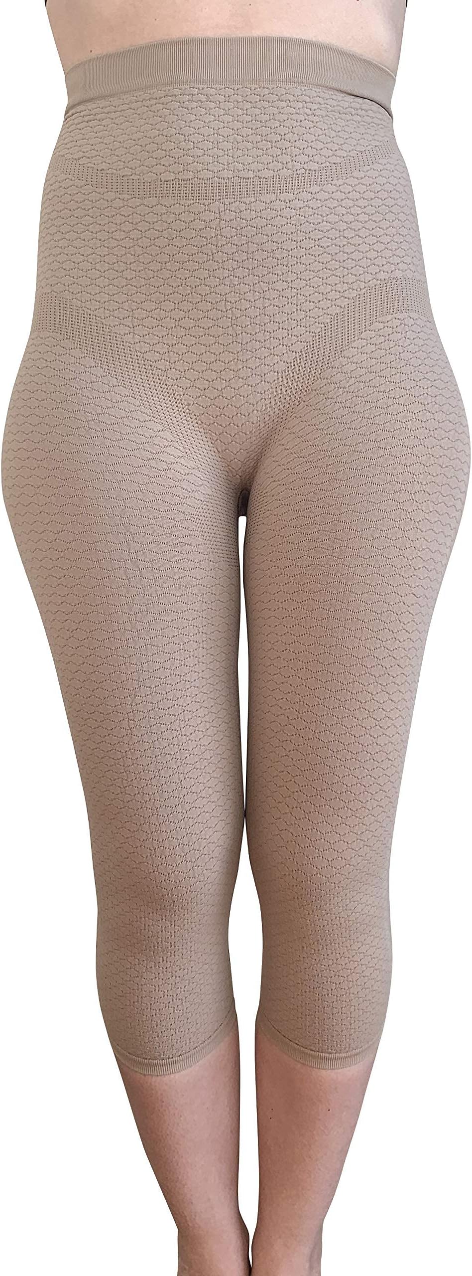 Bioflect® Capri Compression Leggings with Bioactive Fibers and Raised Massaging Knit for Support and Comfort