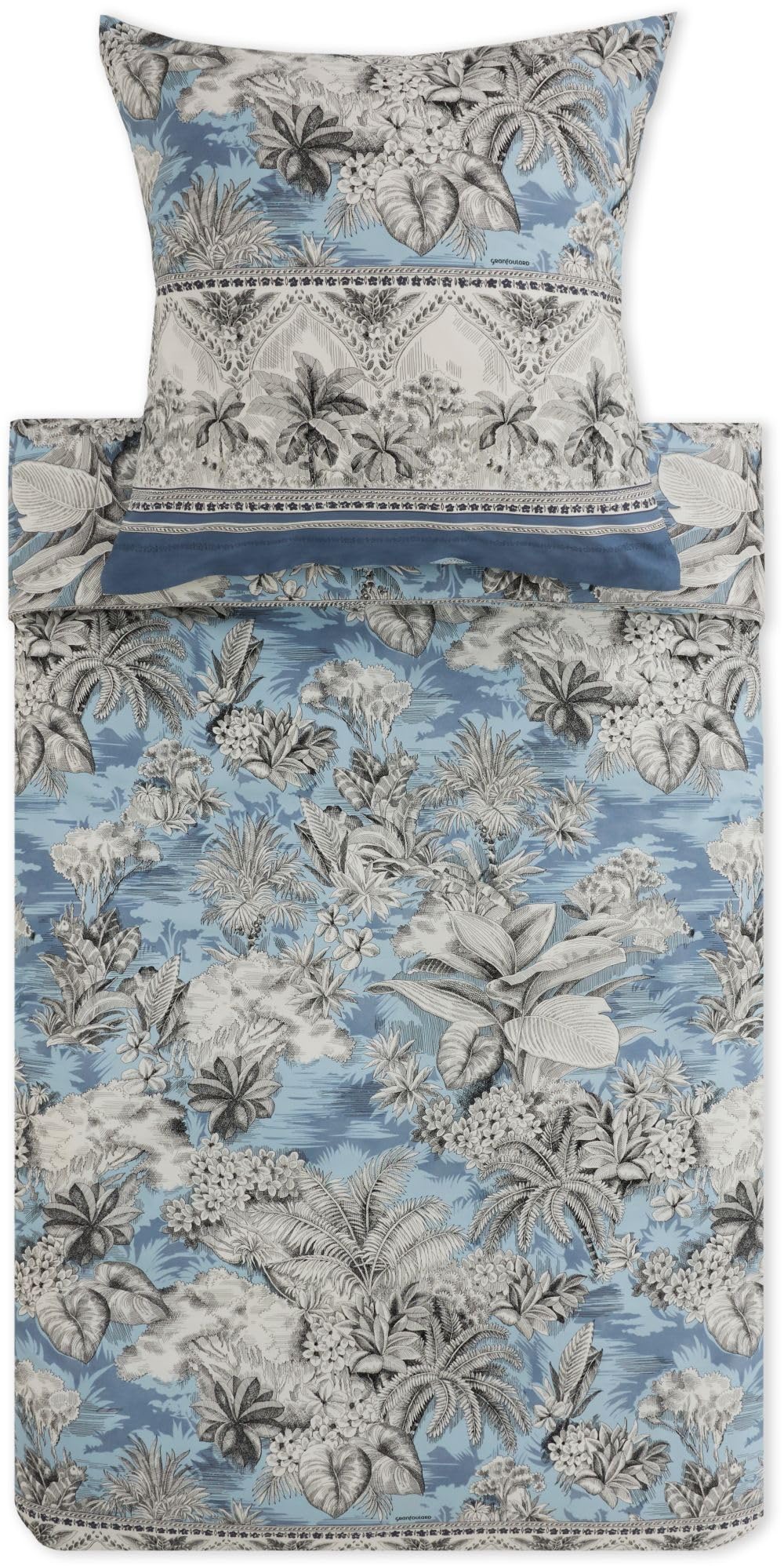Parure de lit Boboli Bassetti en satin bleu clair 155x220
